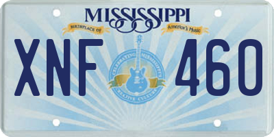 MS license plate XNF460