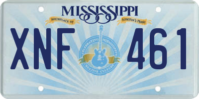 MS license plate XNF461