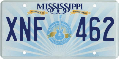 MS license plate XNF462
