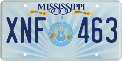 MS license plate XNF463