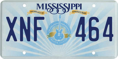 MS license plate XNF464