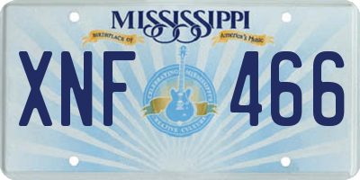 MS license plate XNF466
