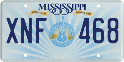 MS license plate XNF468