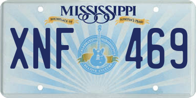 MS license plate XNF469