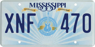 MS license plate XNF470