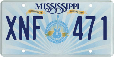 MS license plate XNF471