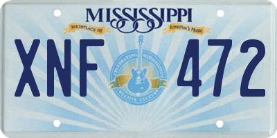 MS license plate XNF472
