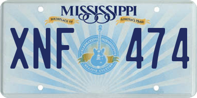 MS license plate XNF474