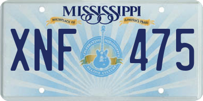 MS license plate XNF475