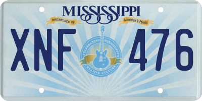 MS license plate XNF476