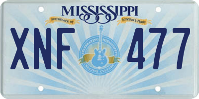 MS license plate XNF477