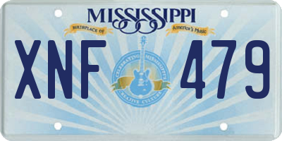 MS license plate XNF479