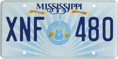 MS license plate XNF480