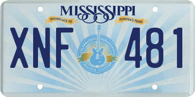 MS license plate XNF481