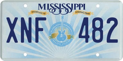 MS license plate XNF482