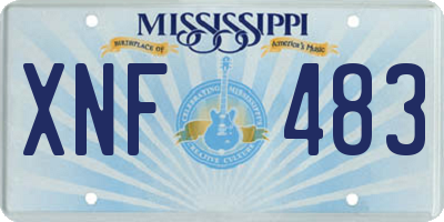 MS license plate XNF483