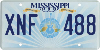 MS license plate XNF488