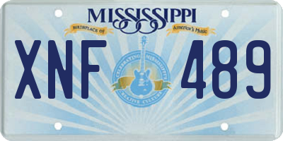 MS license plate XNF489