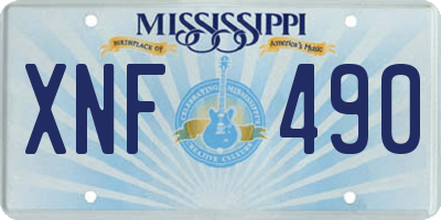 MS license plate XNF490