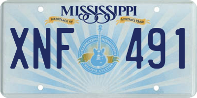 MS license plate XNF491