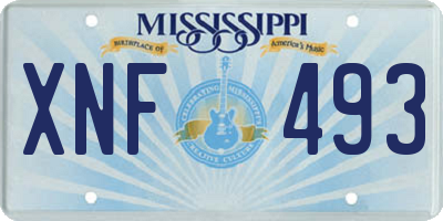 MS license plate XNF493