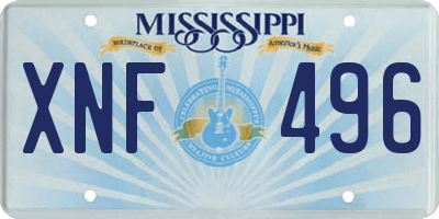 MS license plate XNF496
