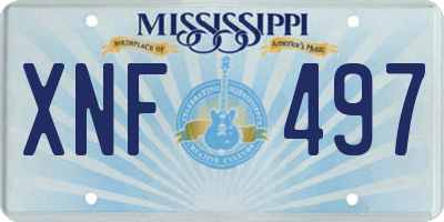 MS license plate XNF497