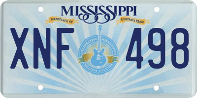 MS license plate XNF498