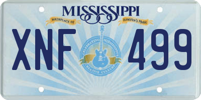 MS license plate XNF499