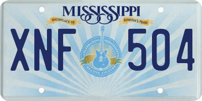 MS license plate XNF504