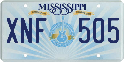 MS license plate XNF505