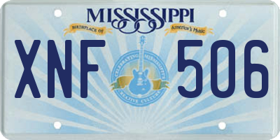MS license plate XNF506