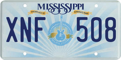 MS license plate XNF508
