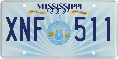 MS license plate XNF511