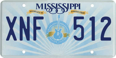 MS license plate XNF512