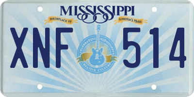 MS license plate XNF514