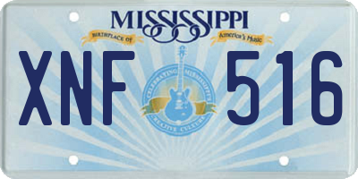 MS license plate XNF516