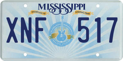 MS license plate XNF517