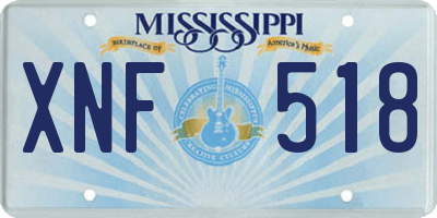MS license plate XNF518