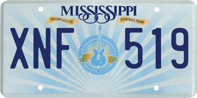 MS license plate XNF519