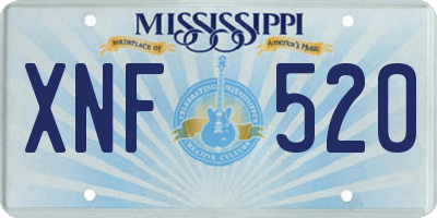 MS license plate XNF520
