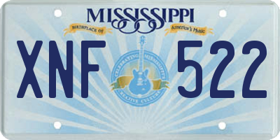 MS license plate XNF522
