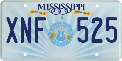 MS license plate XNF525