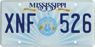MS license plate XNF526