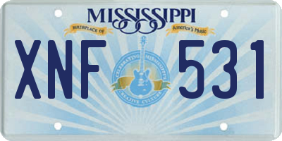 MS license plate XNF531