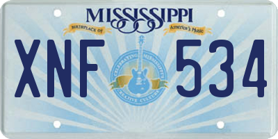 MS license plate XNF534