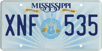 MS license plate XNF535