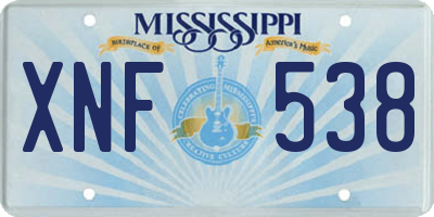MS license plate XNF538