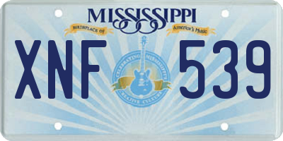 MS license plate XNF539
