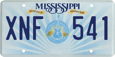 MS license plate XNF541